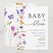 Wilde Baby in het Baby shower Bloom Uitnodiging (Voorkant / Achterkant)