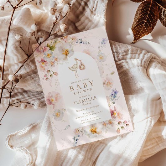 Wilde Baby in het Baby shower Bloom Uitnodiging