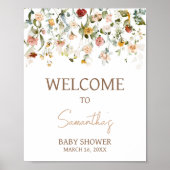 Wilde Baby in het Baby shower Bloom Welkom Poster (Voorkant)