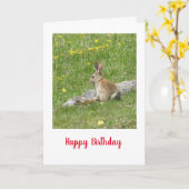 Wilde baby konijn Birthday-kaart Kaart (Gele Bloem)