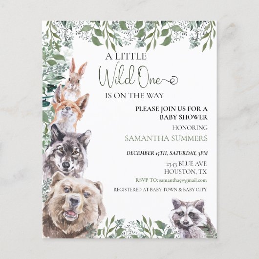 Wilde Baby shower Bossen (Voorkant)