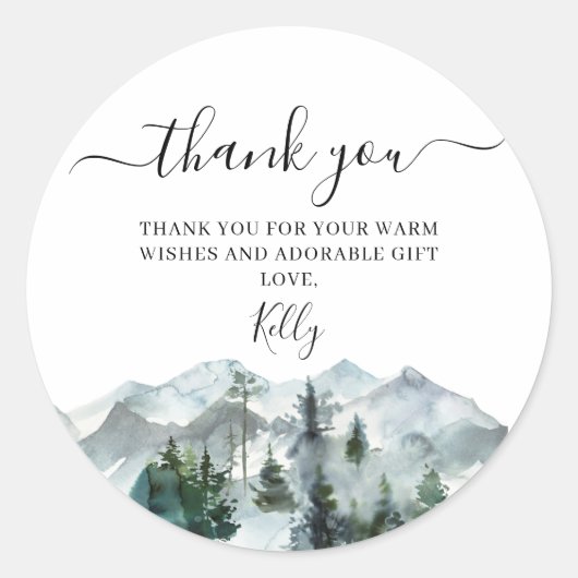 Wilde Baby shower Dank u Sticker (Voorkant)