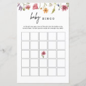 Wilde Baby shower Floral Baby Bingo Game Card (Voorkant)