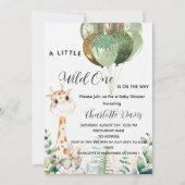 Wilde baby shower giraffe oerwoud luxe kaart (Voorkant)