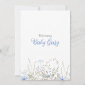 Wilde Baby shower Jongen Uitnodiging Blauw (Achterkant)