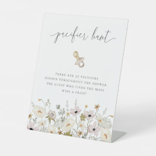 Wilde Baby shower Pacifier Hunt Reclamebord Met Voetstuk