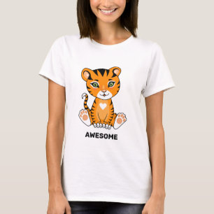 Wilde baby tijger dier cartoon t-shirt