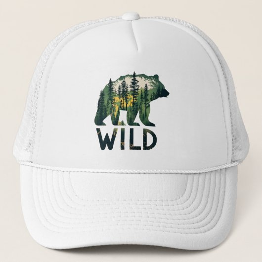 Wilde Beer buitenshuis Natuur Trucker Pet (Voorkant)