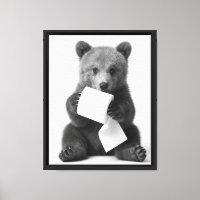Wilde Beer Kunst Houdt Toiletpapier Grappige Minim