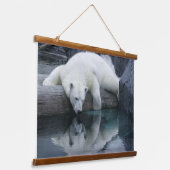 Wilde Beren - Reflecties Polar Beer Hangend Wandkleed (Gebogen)