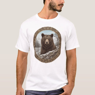 Wilde berenportret siermedaillon t-shirt