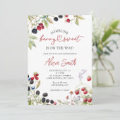 Wilde bessen baby shower kaart (Staand voorkant)