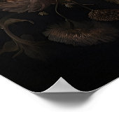 Wilde bij in donkere bloem, sombere hommelprint poster (Hoek)