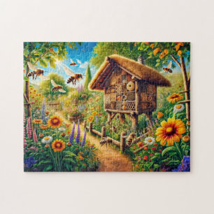 Wilde bijen in het Insect Hotel Legpuzzel