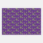 Wilde bladeren op een set inpakpapier vel (Voorkant 3)