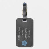 Wilde Blauwe Rozen Schoolbord Bagagelabel (Achterkant verticaal)