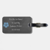 Wilde Blauwe Rozen Schoolbord Bagagelabel (Achterkant horizontaal)