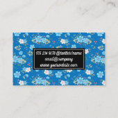 Wilde Blauwe Witte Bloemen Visitekaartje (Achterkant)