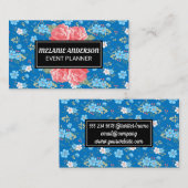 Wilde Blauwe Witte Bloemen Visitekaartje (Voorkant / Achterkant)