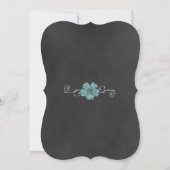 Wilde Blauwgroen Rozen Chalkboard Virtual Wedding Kaart (Achterkant)