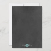 Wilde Blauwgroen Rozen Chalkboard Wedding Uitnodig Kaart (Achterkant)