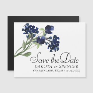 wilde bloei   Classic Blue Bohemian Save the Date Magnetische Uitnodiging