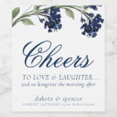 wilde bloei | Marineblauw Boheemse Proost op de Li Wijn Etiket (Enkel label)