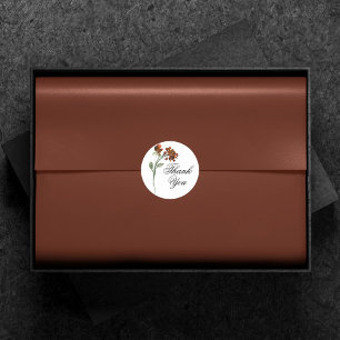 wilde bloei   Terracotta Oranje Boheemse Dank u Ronde Sticker