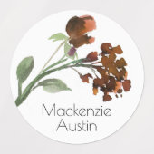 wilde bloei | Terracotta Sinaasappel Boheems Custo Labels (Design 1)