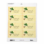 Wilde bloeiende aardbei Aangepast verzendlabel (Full Sheet)