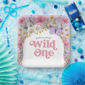 Wilde bloem 1e verjaardag papieren bordje (Feest)