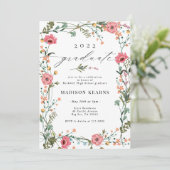 Wilde bloem 2022 Afstuderen Uitnodiging (Staand voorkant)