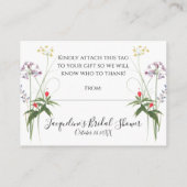 Wilde Bloem Aquarel Bloem en Bij Display Douchegor Informatiekaartje (Achterkant)