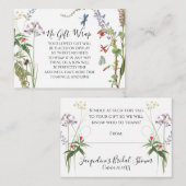 Wilde Bloem Aquarel Bloem en Bij Display Douchegor Informatiekaartje (Voorkant / Achterkant)