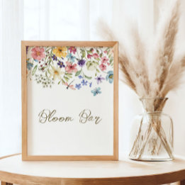Wilde Bloem Baby In Bloei Baby Shower Bloei Bar Poster
