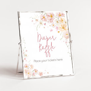 Wilde Bloem Baby in Bloei Baby Shower Luier Raffle Poster