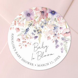 Wilde Bloem Baby in Bloei Bloemenkleuren Baby Show Ronde Sticker