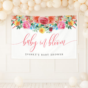 Wilde Bloem Baby in Bloei Bloemige Baby Shower Spandoek