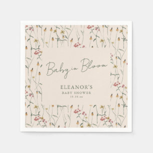Wilde Bloem Baby in Bloei Boho Bloemenkleuren Baby Servet