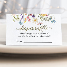 Wilde Bloem Baby in Bloei Luiers Raffle Baby Showe Informatiekaartje