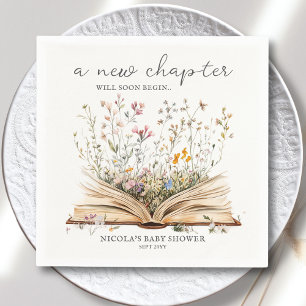 wilde bloem Baby shower Boekthema Servet