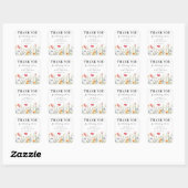 Wilde bloem Baby shower Dank je wel Vierkante Sticker (Vel)