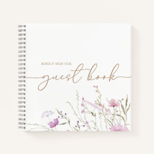 Wilde bloem Baby shower Guest Book Notitieboek