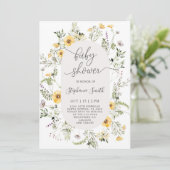 Wilde bloem Baby shower Kaart (Staand voorkant)
