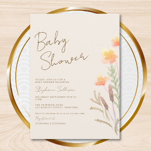 Wilde Bloem Baby Shower Kaart
