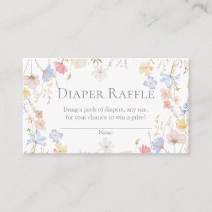 Wilde Bloem Baby Shower Luier Raffle Inzetstuk Informatiekaartje