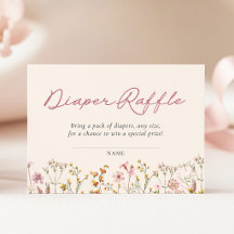 Wilde Bloem Baby Shower Luier Raffle Ticket