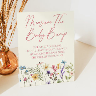 Wilde Bloem Baby Shower Meet De Baby Bump Reclamebord Met Voetstuk