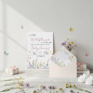 Wilde bloem baby shower uitnodiging