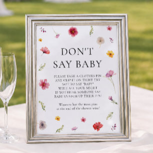 Wilde Bloem Baby Shower Zonder Baby Spel Poster
